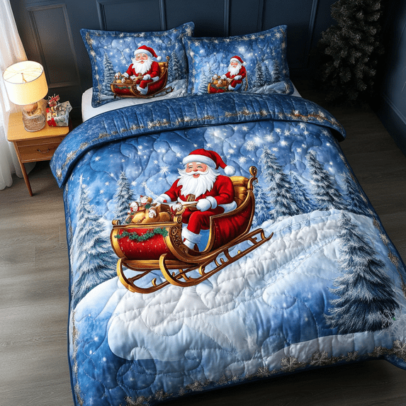 Slay Rider Holiday Sleigh Ride Quilted Bedding Set , 3-Piece Bedding Set - Walmart.com