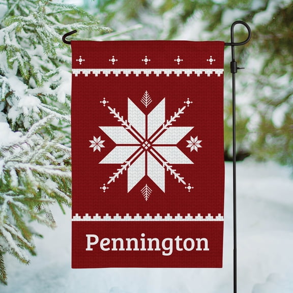 Holiday Snowflakes Personalized Garden Flag
