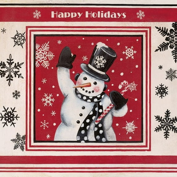 Holiday Snowman Christmas Tasteful Classic Chrismas Old Fashioned Joy Superb Picture 12x12