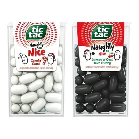 Holiday Sour Cherry & Peppermint Mint Bundle – Lumps of Coal & Candy Cane Mints, 0.84 oz Packs