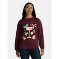 thumbnail image 1 of Christmas Women's Holiday Spirit Graphic Sweatshirt with Long Sleeves, Sizes XXS-XXL, 1 of 5