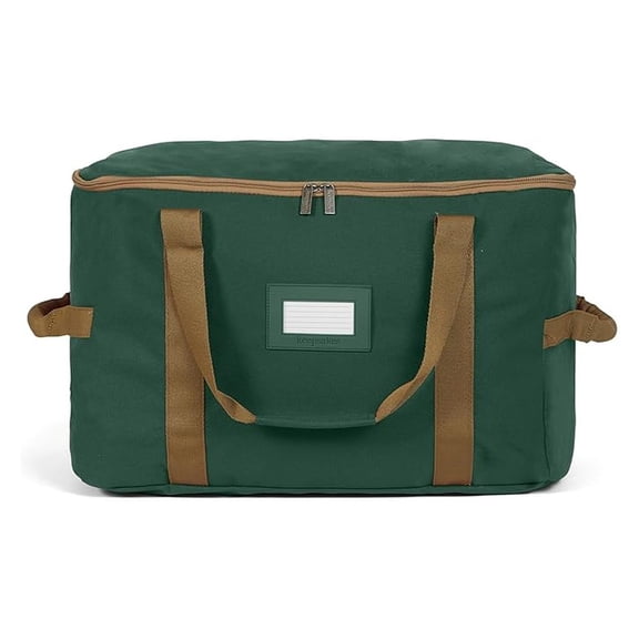 Holiday Storage Bag - Green Décor Organizer with Handles & ID Window