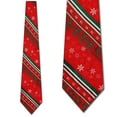 thumbnail image 1 of Holiday Stripes Red Necktie Mens Tie by Tieguys, 1 of 3