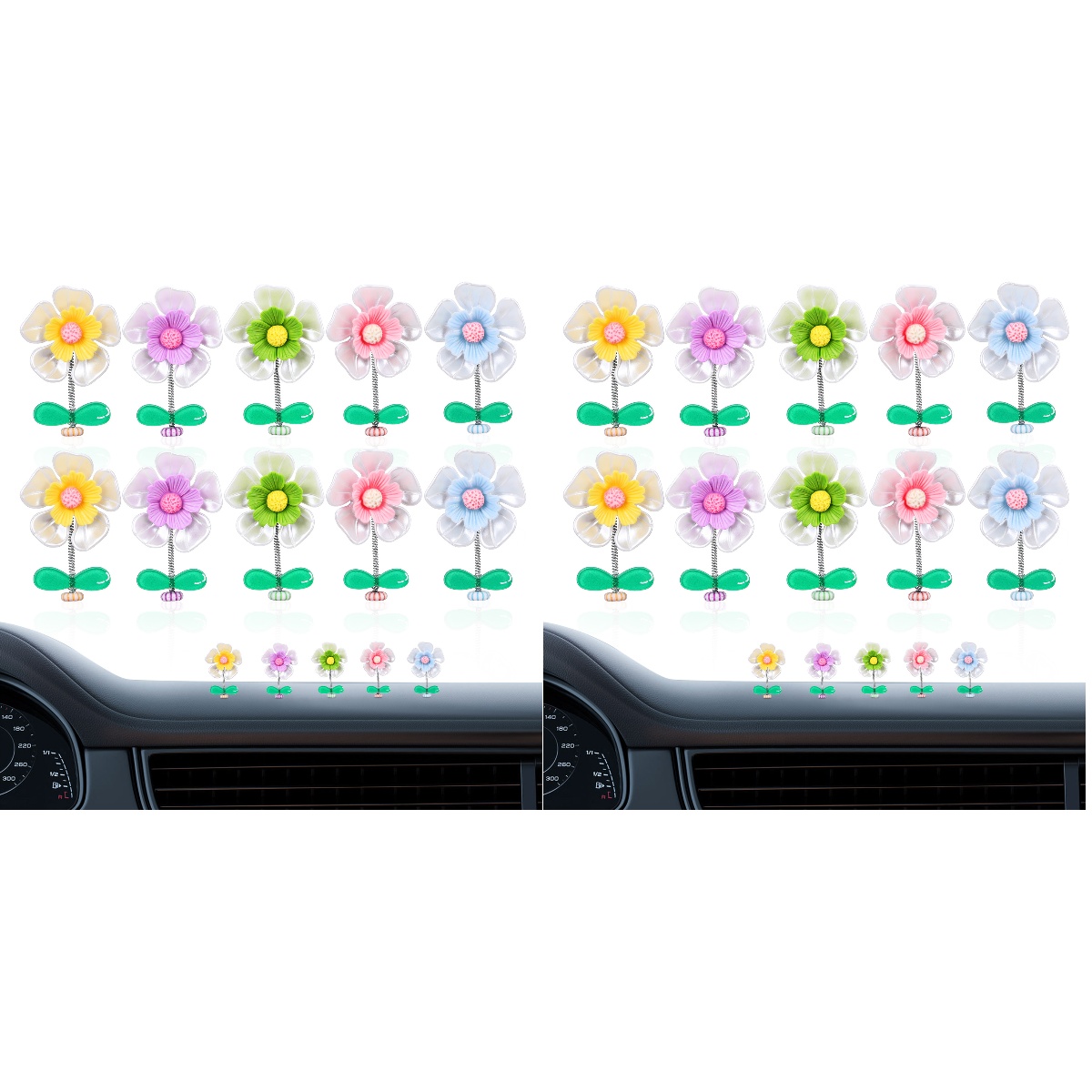 Holiday Supplies Creative Car Ornaments Shaking Pearl Flowers Mini