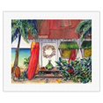 thumbnail image 1 of Holiday at the Surf Shack - Hawaiian Beach House (Hale) at Christmas - From an Original Hawaii Watercolor Painting by Peggy Chun - Fine Art Rolled Canvas Print 16in x 20in, 1 of 4