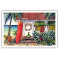thumbnail image 1 of Holiday at the Surf Shack - Hawaiian Beach House (Hale) at Christmas - From an Original Hawaii Watercolor Painting by Peggy Chun - Master Art Print (Unframed) 12in x 18in, 1 of 4