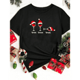 thumbnail image 1 of Holiday T-shirt – Drink Drank Drunk with Wine Glasses & Santa Hats, 1 of 4