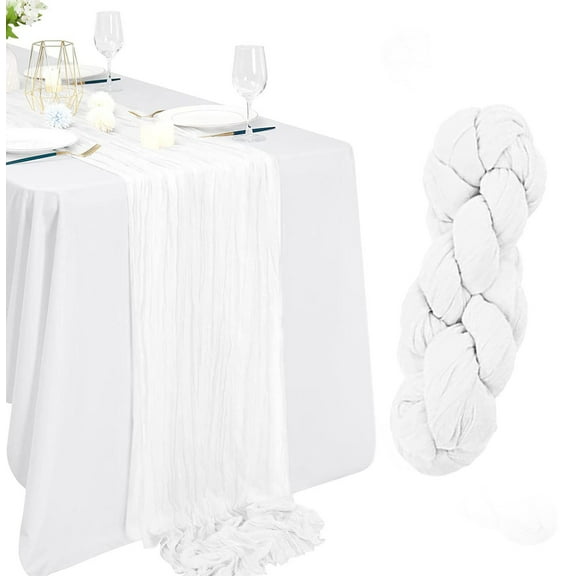 Holiday Table Runners Cheesecloth Table Runner Boho Gauze Cheese Cloth Table Runner Romantic Sheer Table Runner For Wedding Bridal Baby Shower Birthday Party Runner