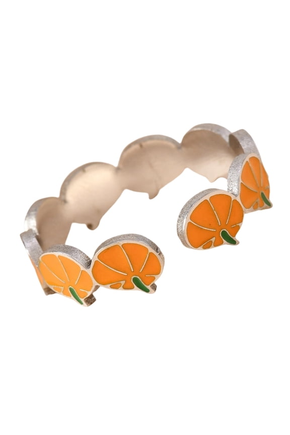 Holiday Themed Alloy Pumpkin Ring Adjustable Size For Festive Outfits And Gatherings