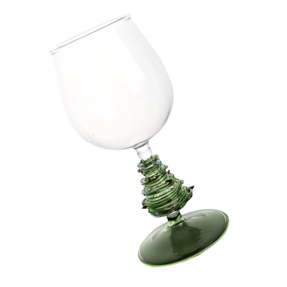 Holiday Themed Christmas Tree Wine Glass Sophisticated High Stemmed Champagne Flute Elegant Stemwares for Party Use