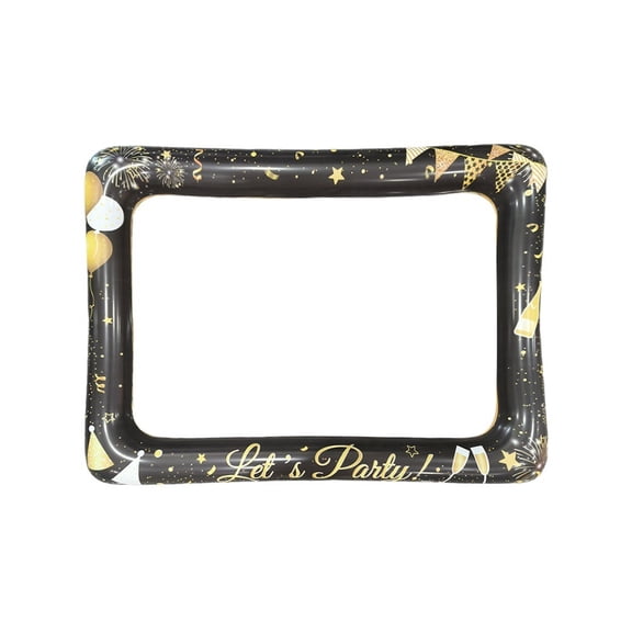 Holiday-Themed Inflatable Photo Frame - Black Christmas Prop for Memorable Photo Sessions