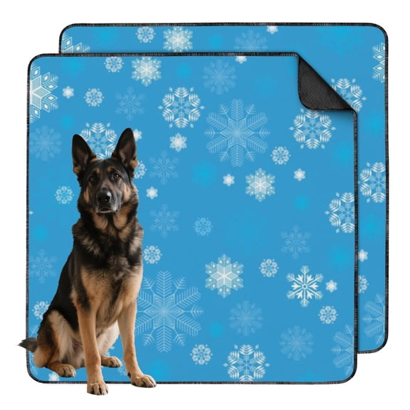 Holiday Themed Reusable Dog Pee Pads 48" x 48", 2-Pack Christmas Washable Puppy Training Mats for Large Whelping and Big Dog Training Uses
