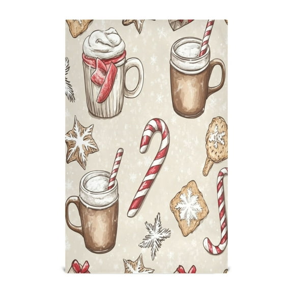 Holiday Themed Treats Design Decorative Waffle Towel Kitchen Dishcloth 28x18in Multi-Use Tea Towel
