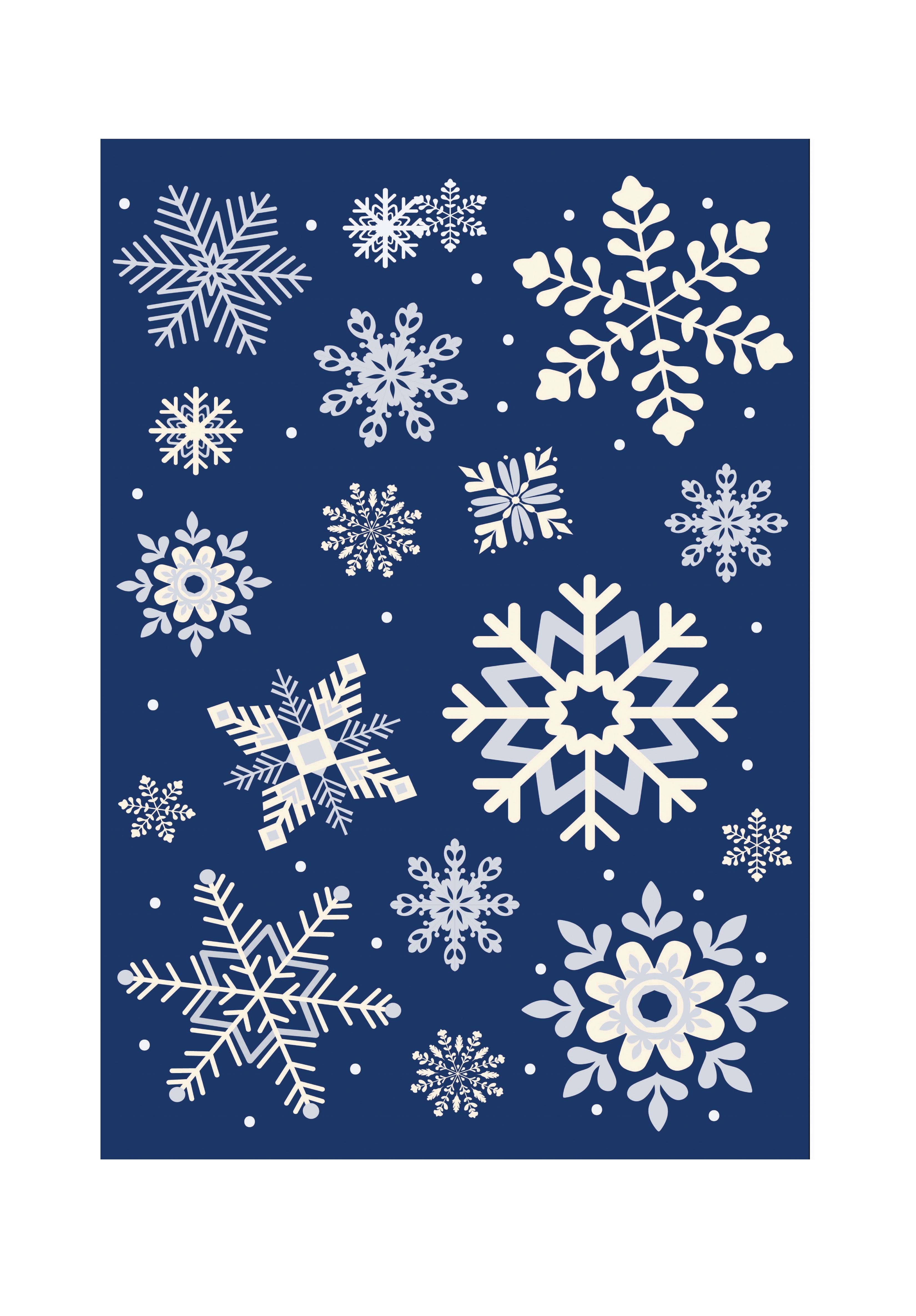 Holiday Time 1 Sheet Christmas Window Clings, Blue Snowflakes