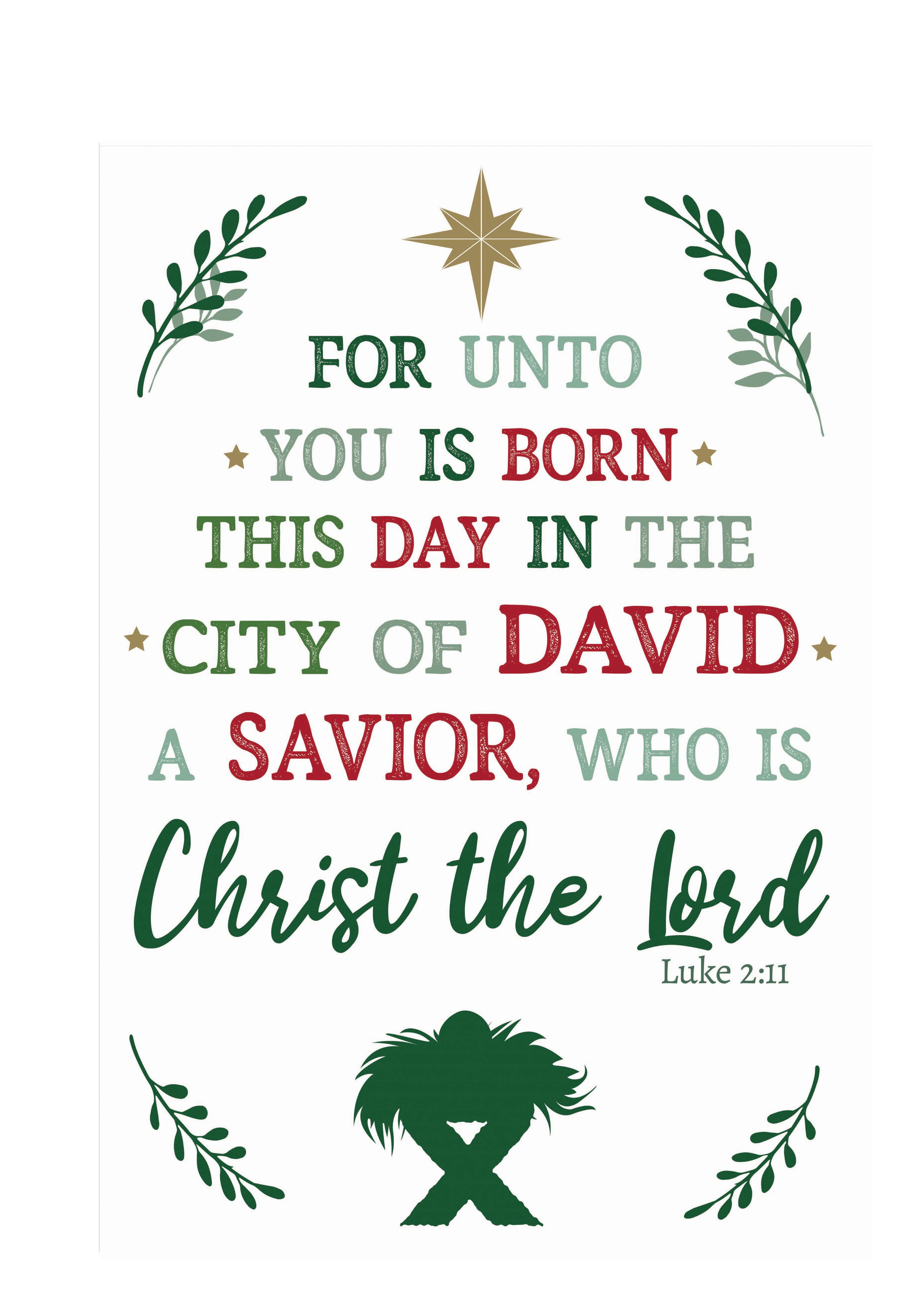 Holiday Time 1 Sheet Christmas Window Clings, Christmas Blessings