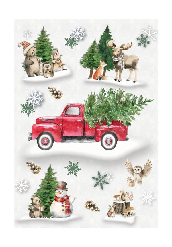 Holiday Time 1 Sheet Christmas Window Clings, Rustic Christmas