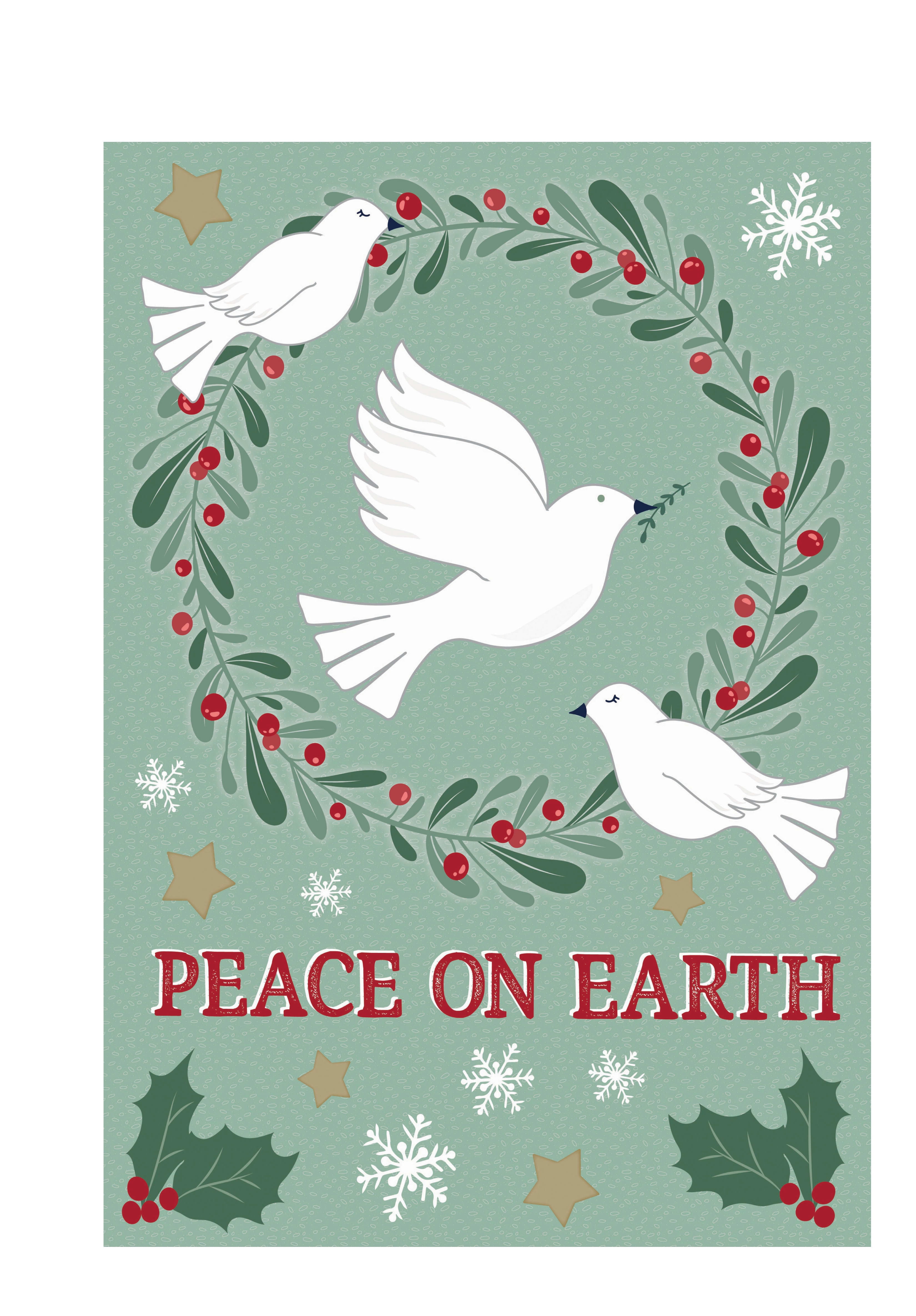 Holiday Time 1 Sheet Christmas Window Clings, Winter Peace