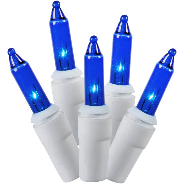 Holiday Time 10 ft. 300 Blue High Density Icicle Lights, White Wire