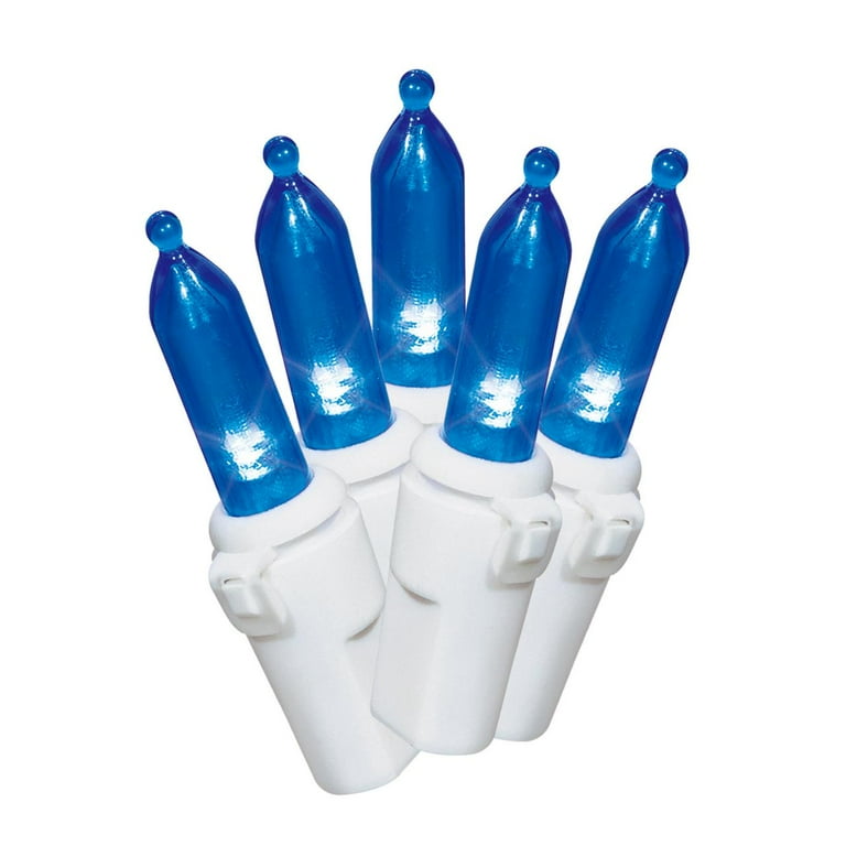 Holiday Time 100 Count Blue LED Mini Christmas Lights with White