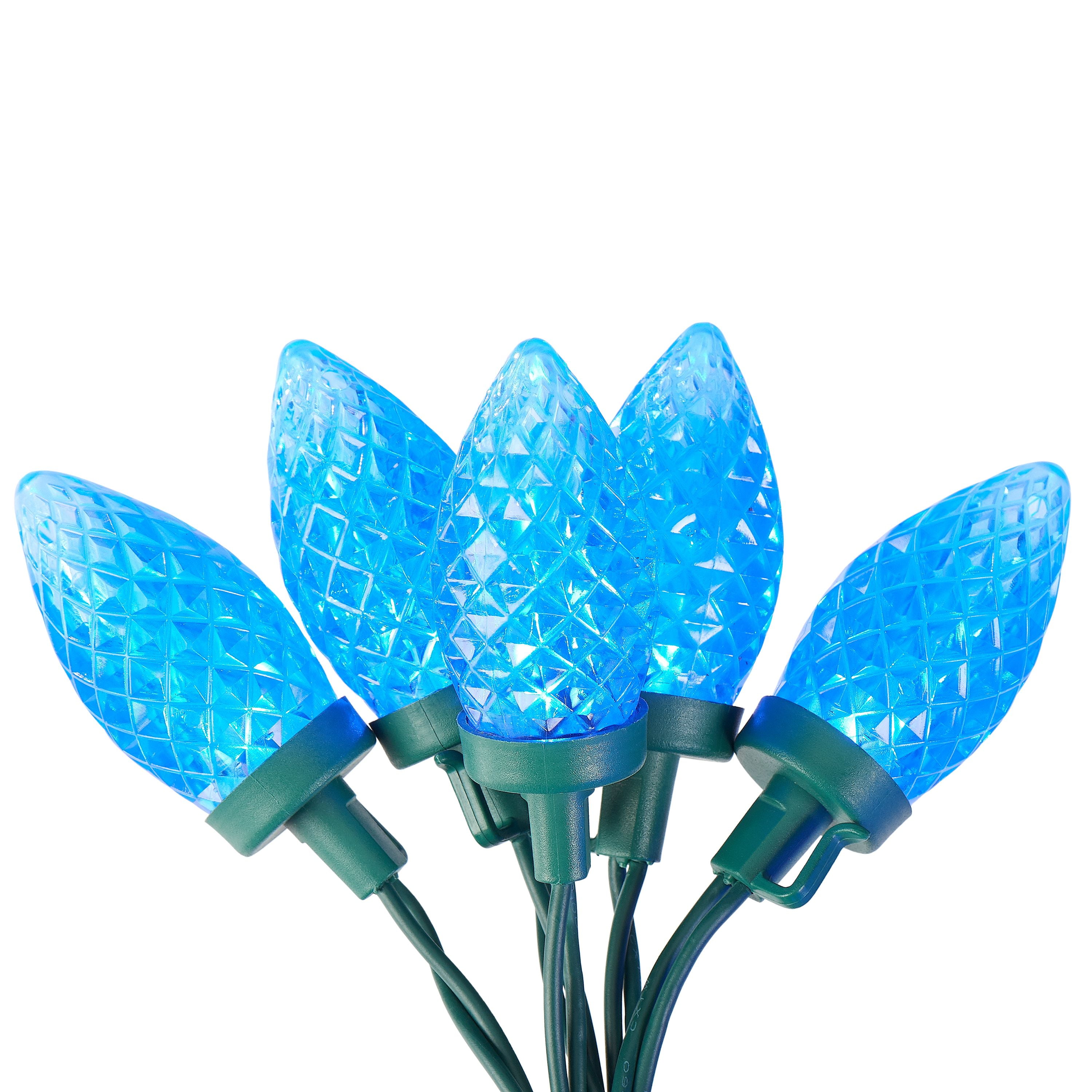 Holiday Time 100 Count Blue LED Super Bright C9 Christmas Lights