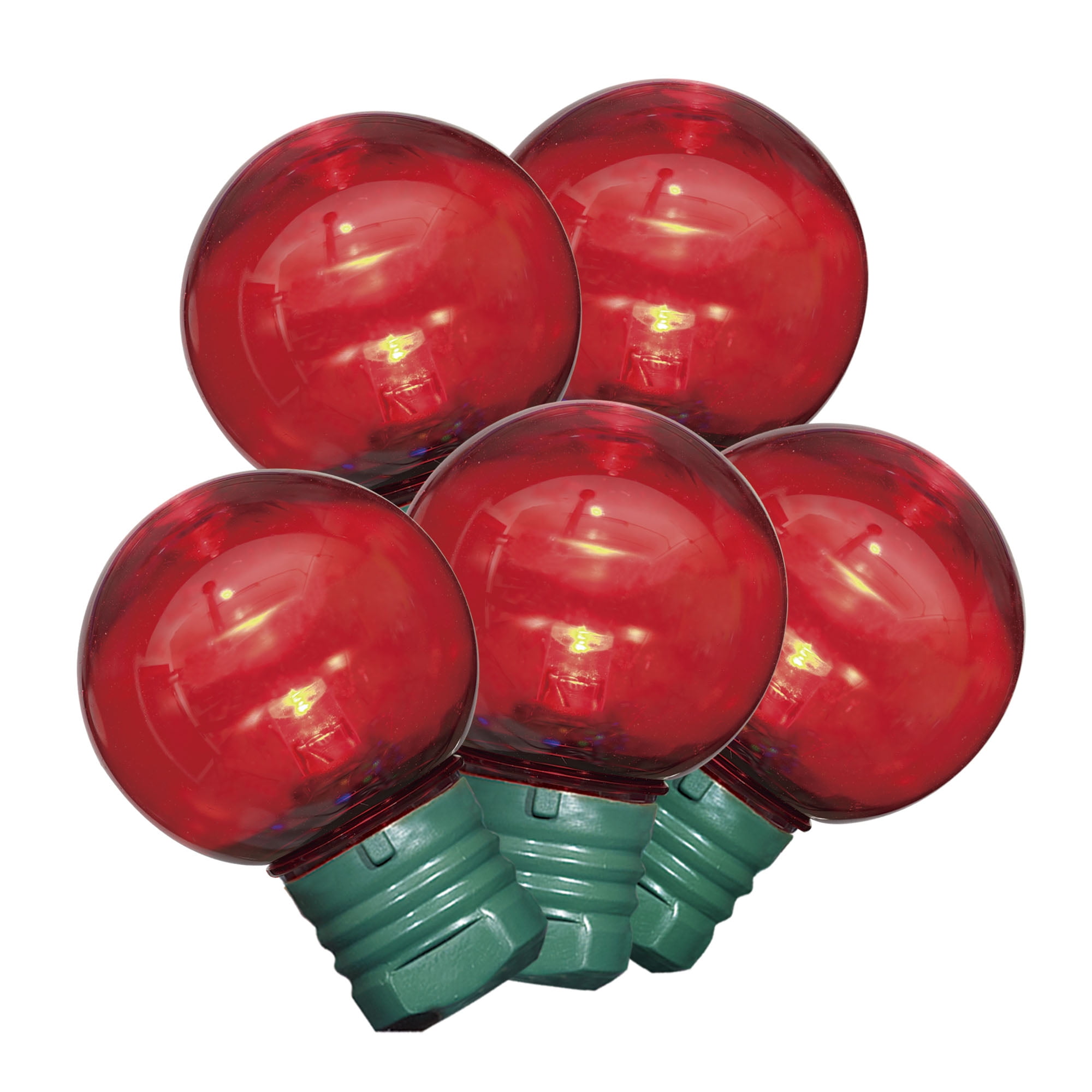 Holiday Time 100Count Red LED Super Bright G30 Christmas Lights, with