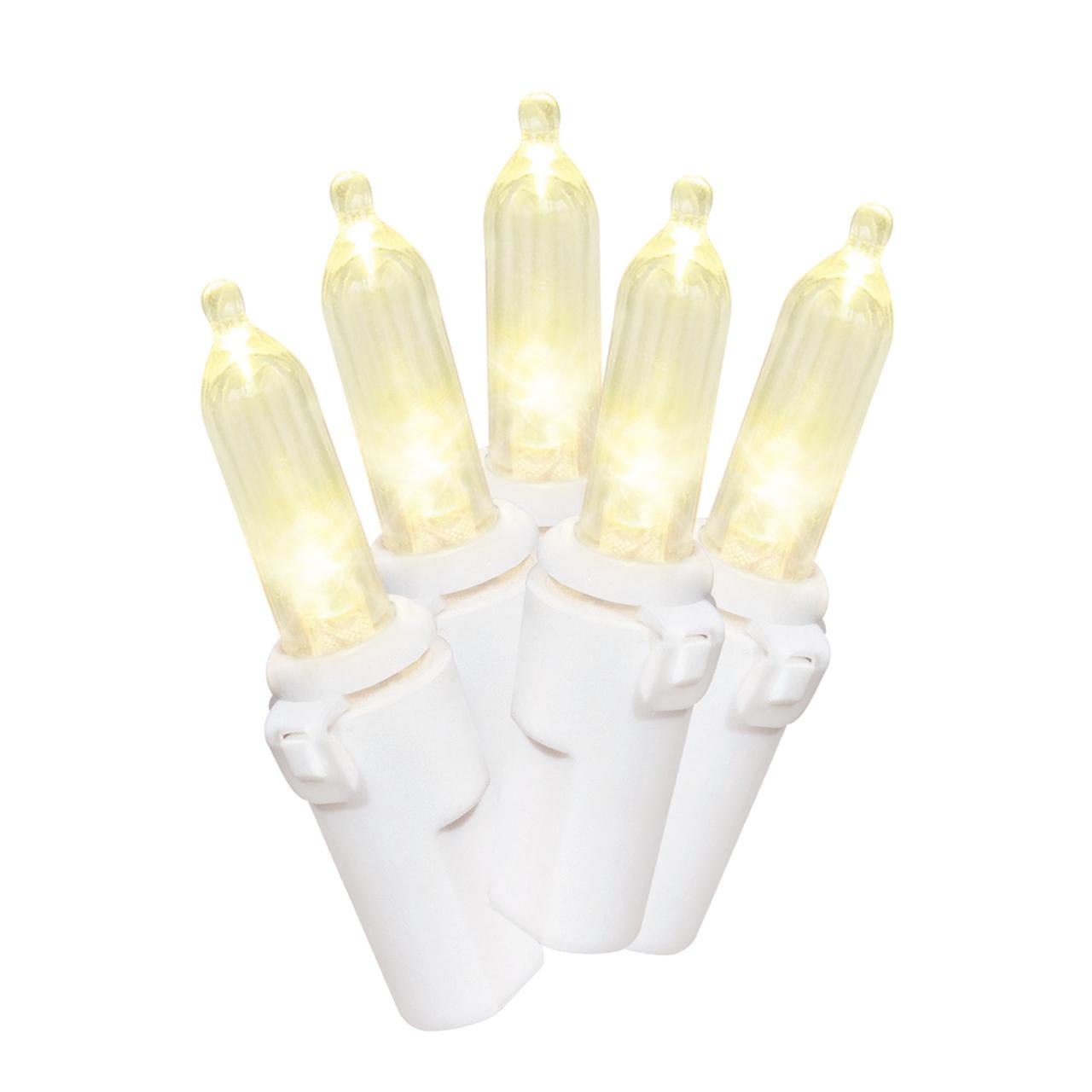 Holiday Time 100-Count Warm White LED Mini Christmas Lights, with White ...
