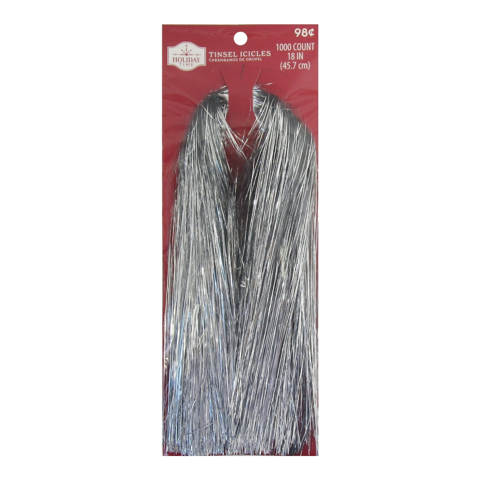 Holiday Time 1000 count Metallic Silver Tinsel Christmas Icicles