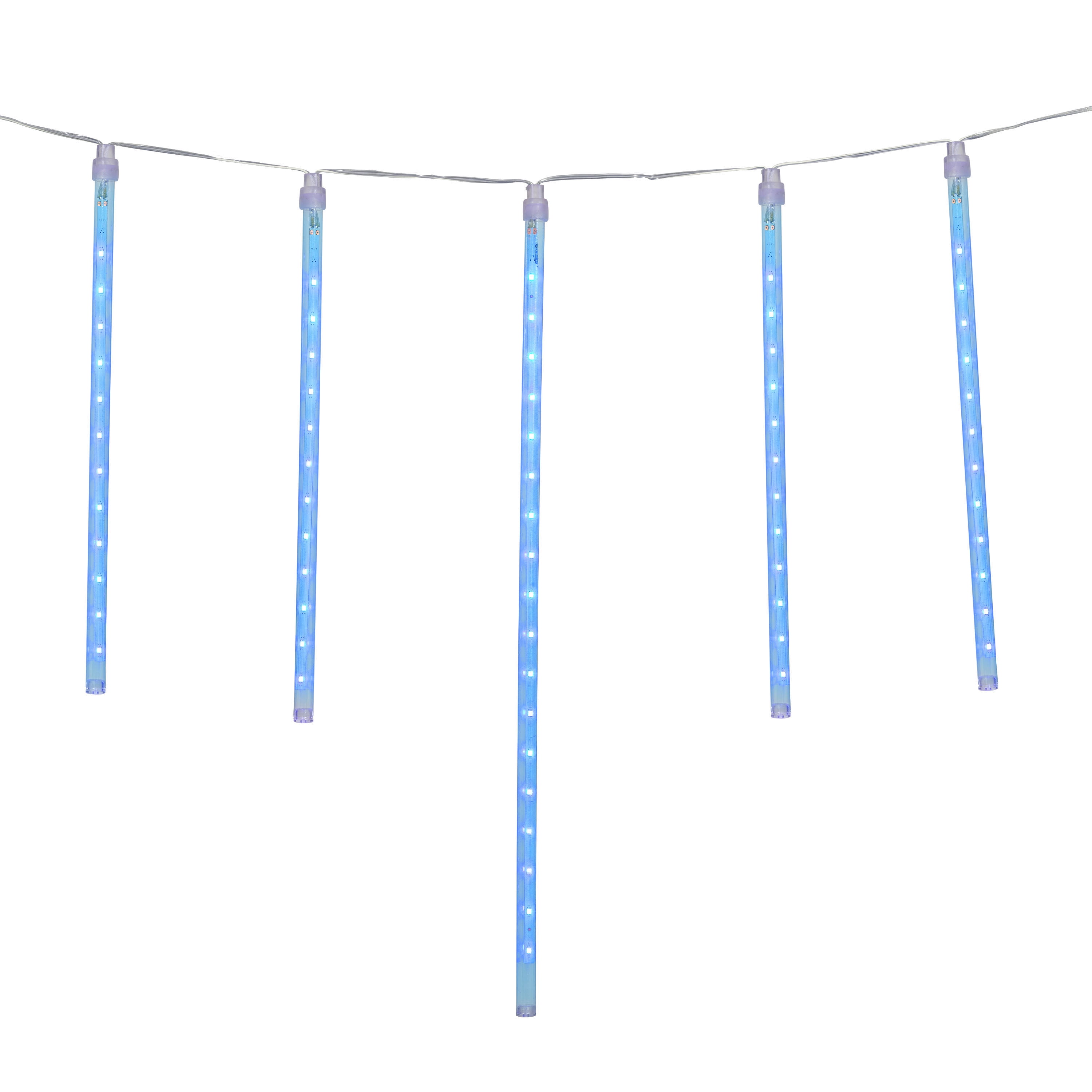 Holiday Time 12Count Blue LED Dripping Icicle Christmas Lights, with