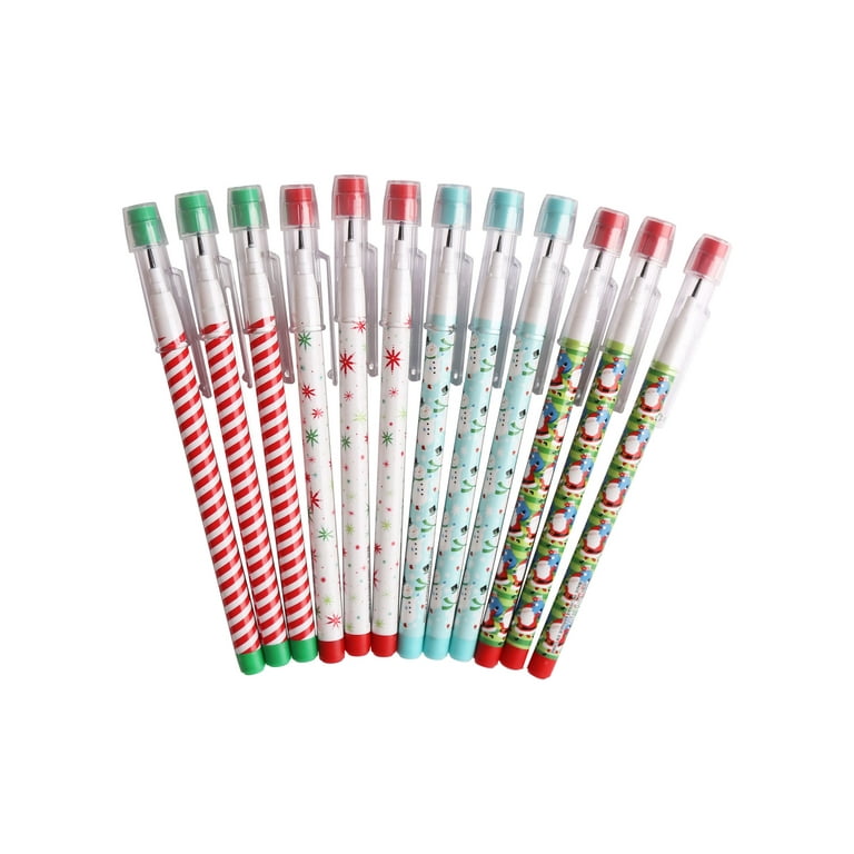 Christmas Colored Pencil Christmas 12 Colors Bucket Colored - Temu