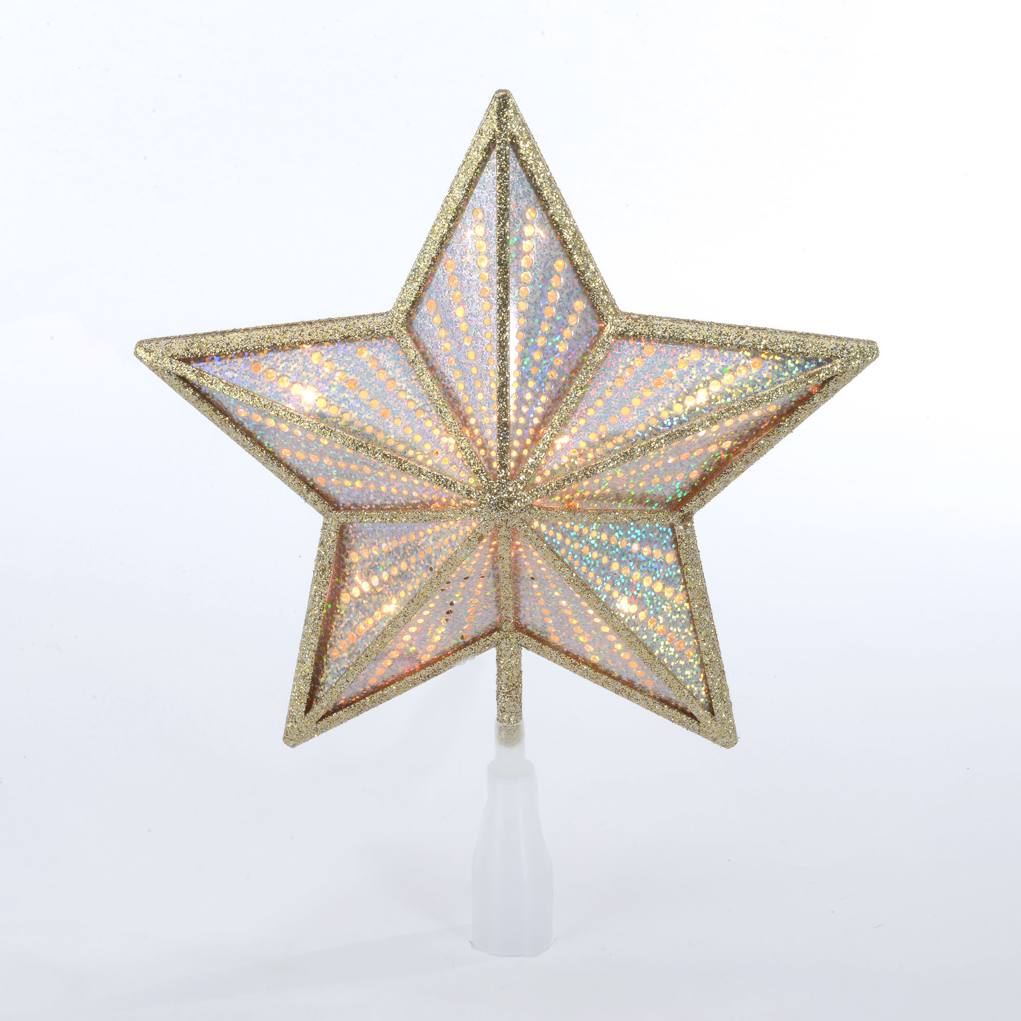 Holiday Time 12 inch Champagne Gold Star Tree Topper - image 1 of 5