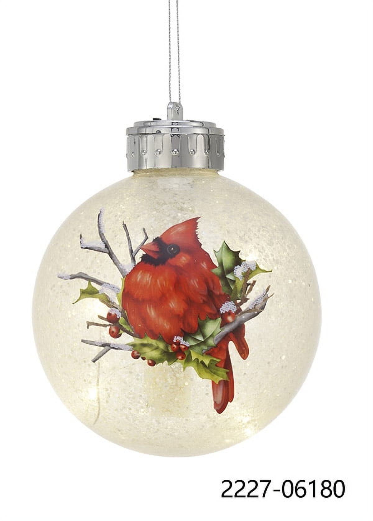 Holiday Time 120MM LED White Jumbo Ornament W/ Cardinal
