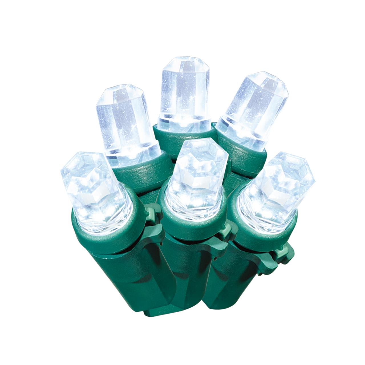 Holiday Time 13.5' LED DiamondCut Christmas Lights, Cool White, 50 Count