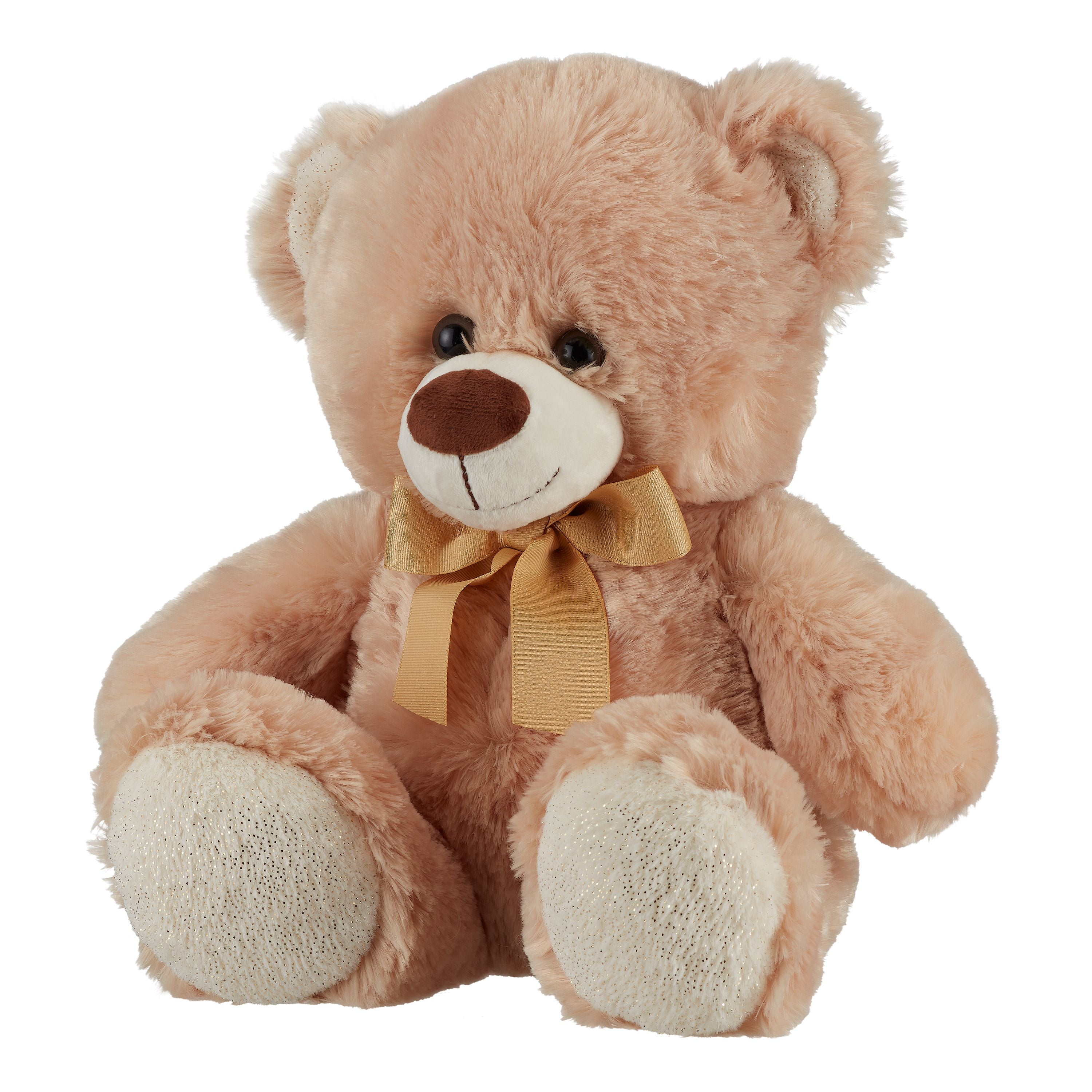 Holiday Time 13" Plush Bear Stuffed Animal Toy, Beige