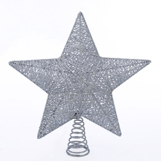 Holiday Time 15 inch LED Silver Star Christmas Tree Topper