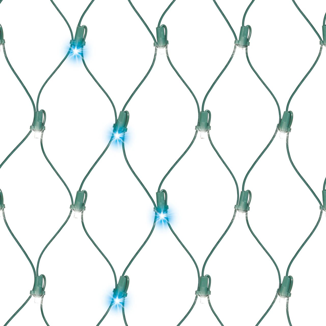 Holiday Time - Brandclub - Holiday Time 150-Count Blue and Cool White Random  Twinkle LED Net Lights, with Green Wire, 24 sq. ft., image size:1280x1280