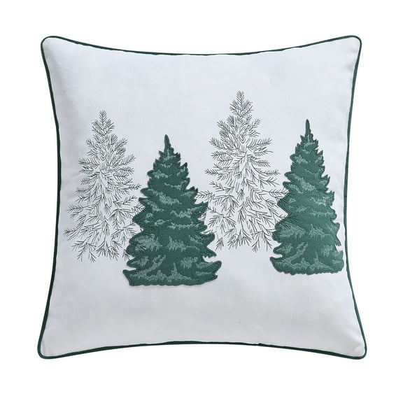 Holiday Time 18" x 18" Multi Tree Reversible Velvet Decorative Pillow