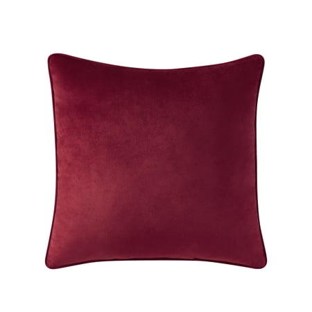 Holiday Time 18" x 18" Red Velvet Decorative Pillow