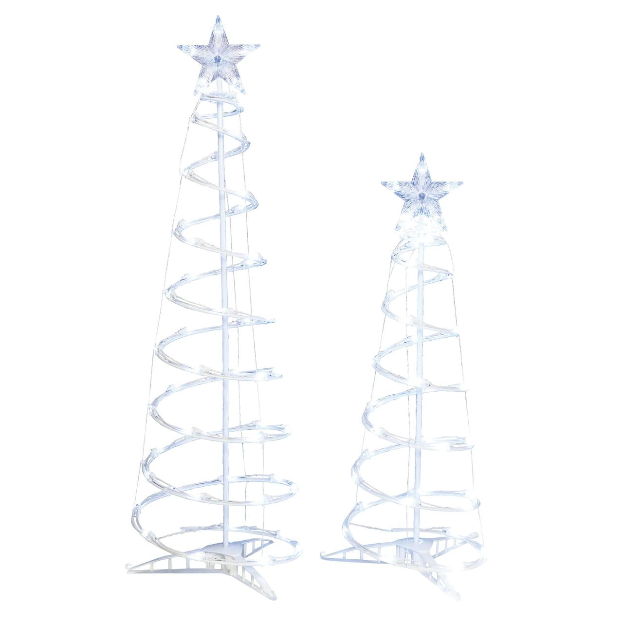 Holiday Time 2Pack LightUp LED Cool White Spiral Christmas Trees, 85