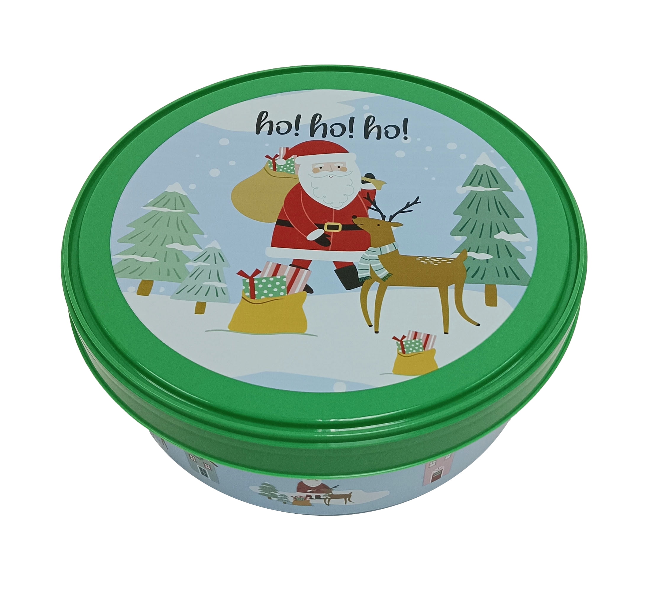 Round Christmas Containers Plastic Food Storage with Lids Joy to