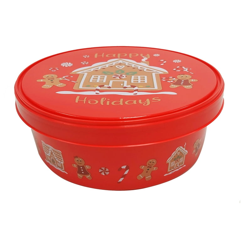 Christmas Containers for Holiday Cookies Candy and Treats with Lids-Light  weight and Stackable Bundle of