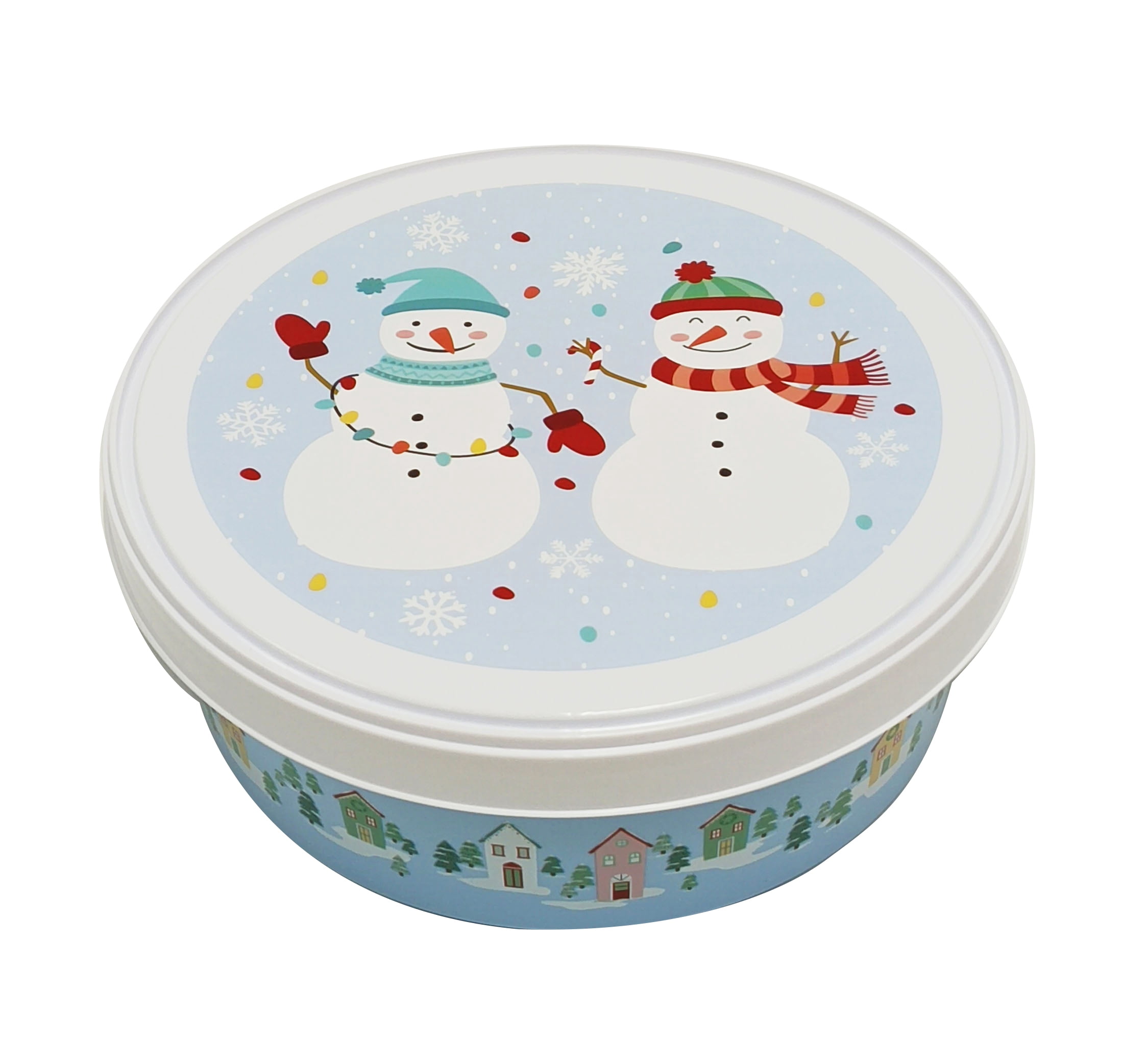 Plastic Christmas Themed Treat Container-Used