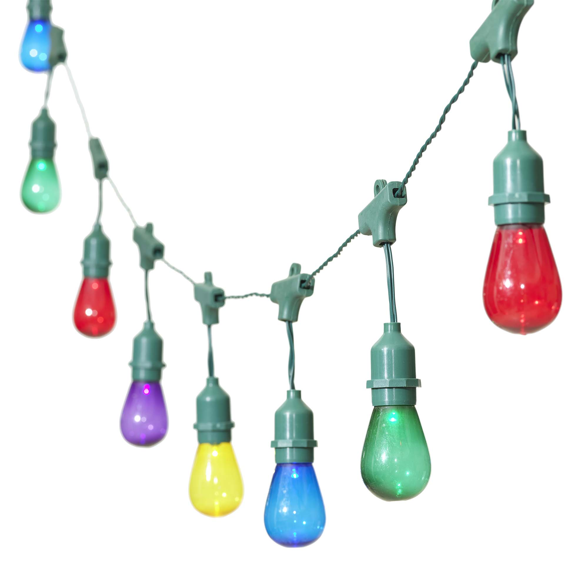 Holiday Time 20Count Solar Powered Multicolor LED CaféStyle Edison
