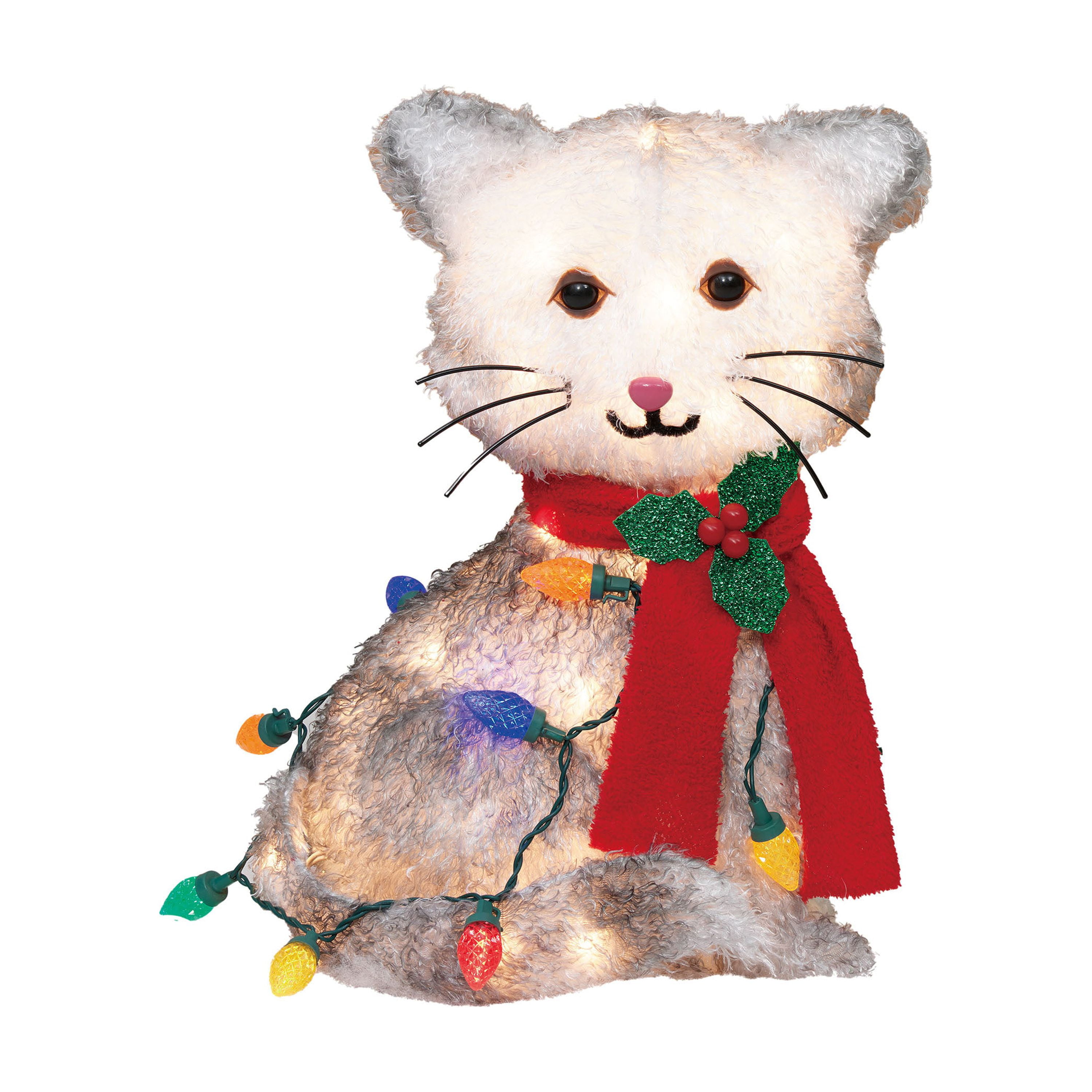 Holiday Time 20" Lightup Plush Cat with 45 Lights