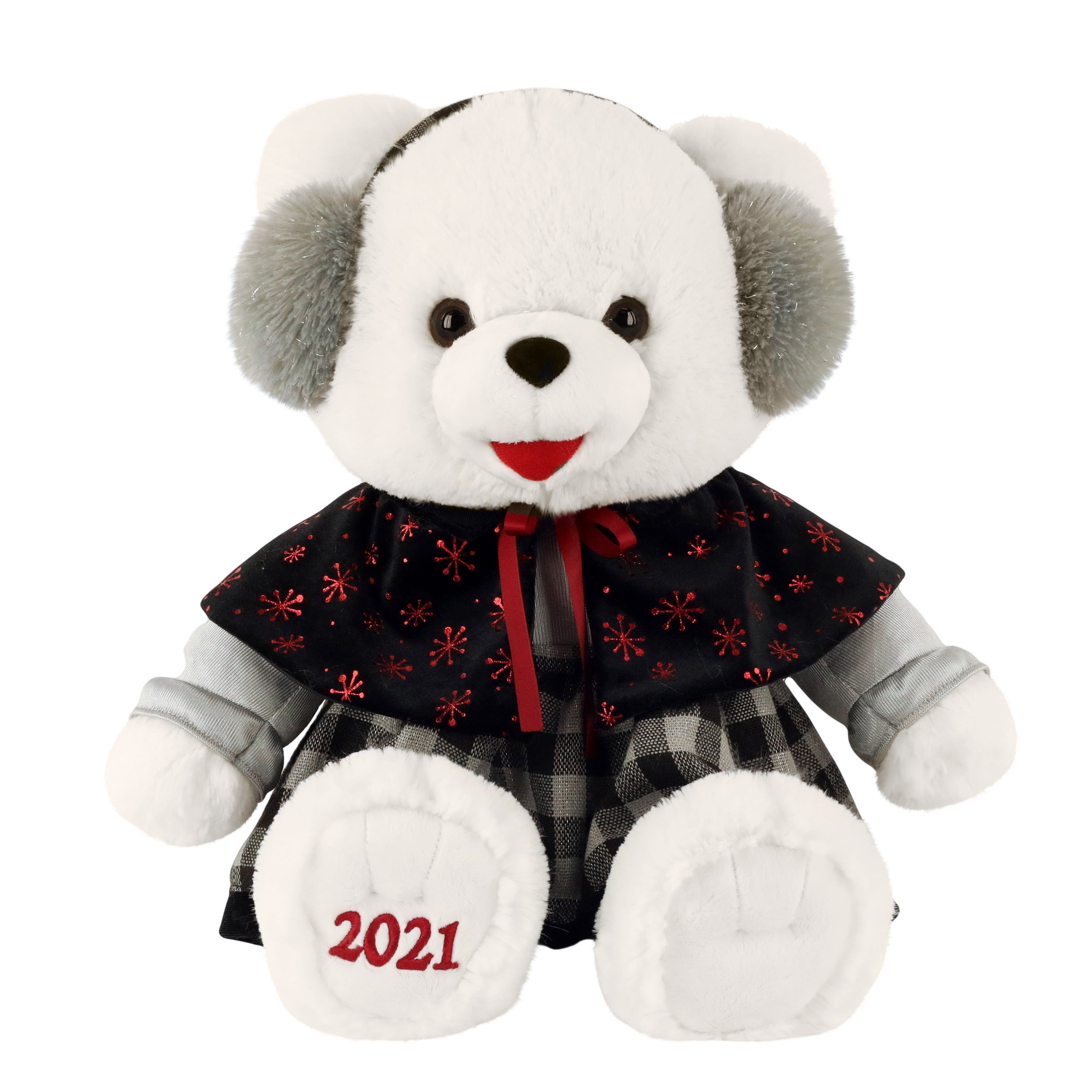 Holiday Time 15 inch Snowflake Teddy Bear 2022, Snowflake Red