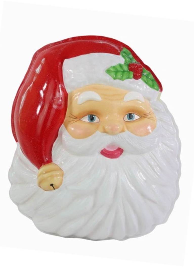 Holiday Time 20in Lighted Santa Wall Decor, Red/White