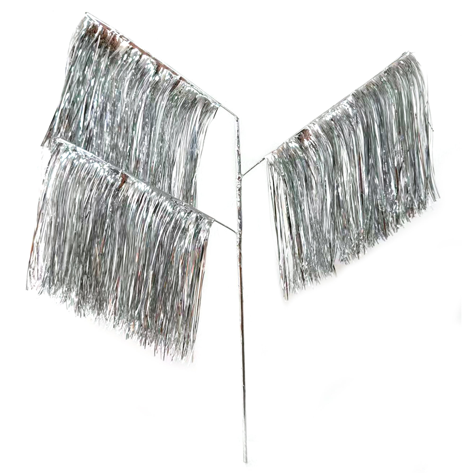 Holiday Time 21IN Silver 3 Branch Tinsel Pick