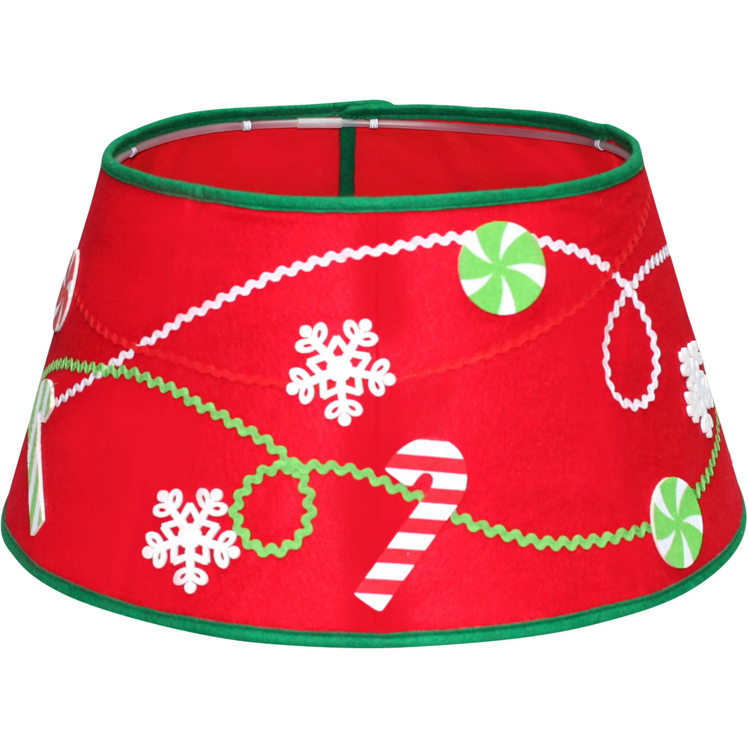 Holiday Time 22" Red Felt Applique Stand Band Tree Stand Cover