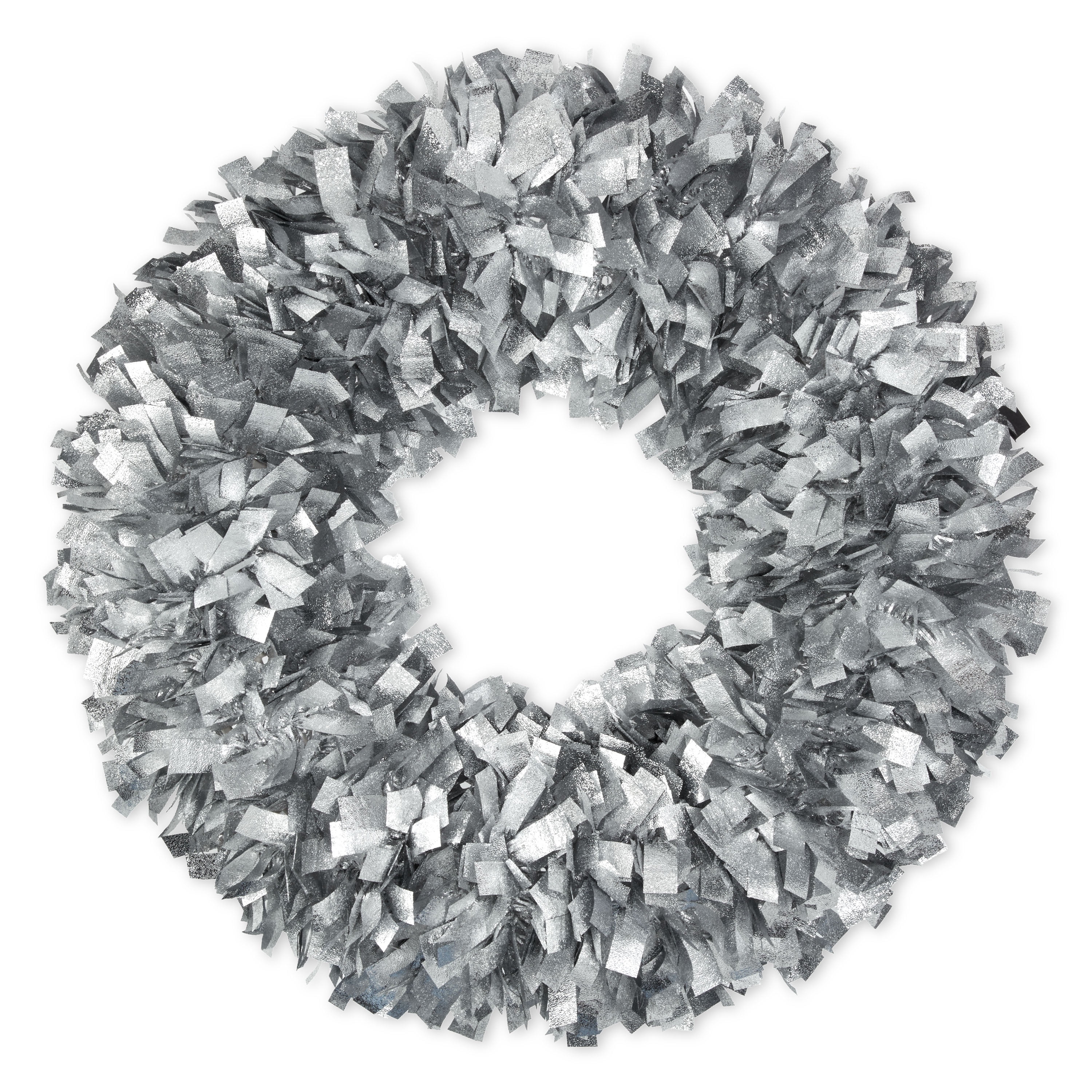 Holiday Time 22" Silver Tinsel Christmas Wreath