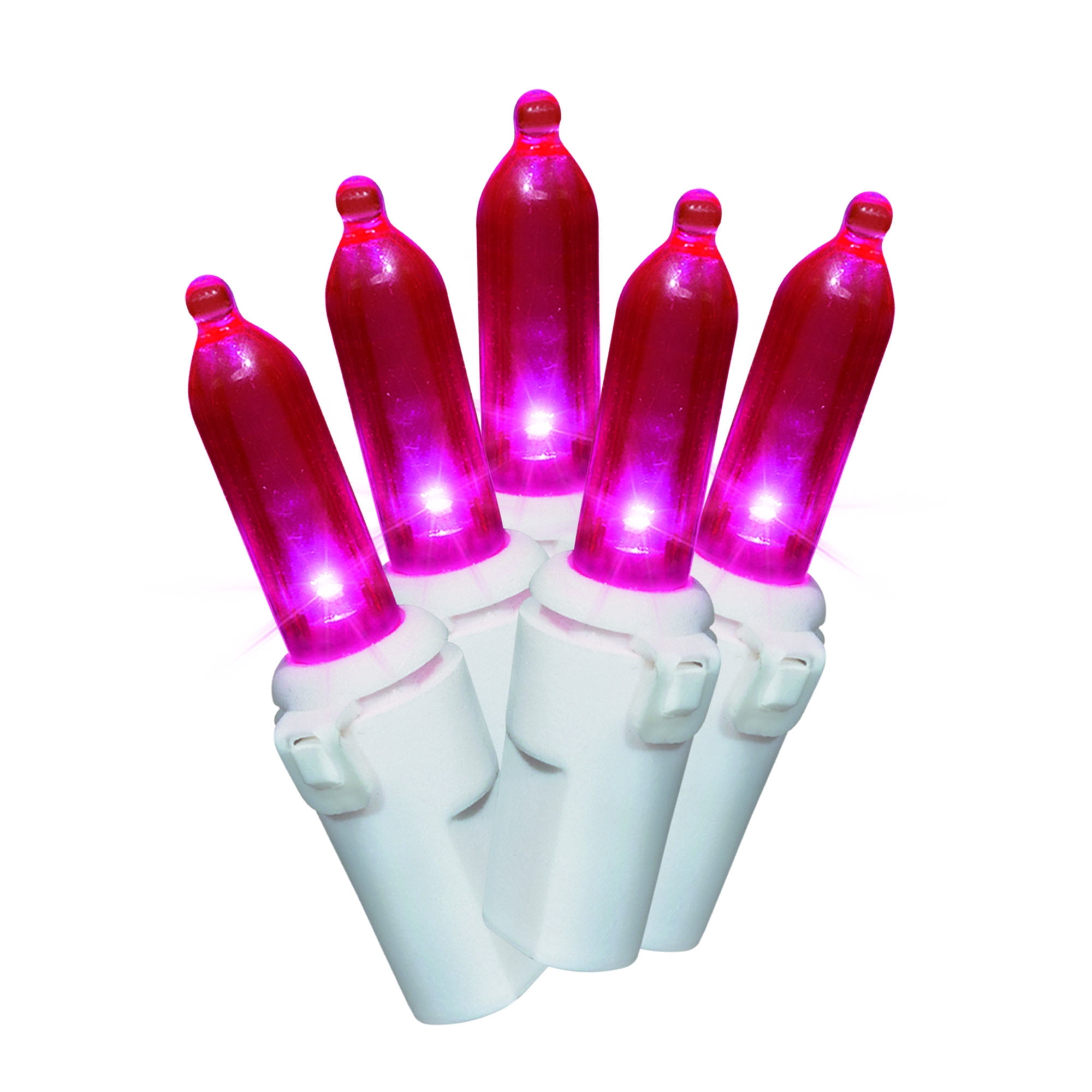 Holiday Time 23' LED Mini Christmas Lights, Pink, 100 Count