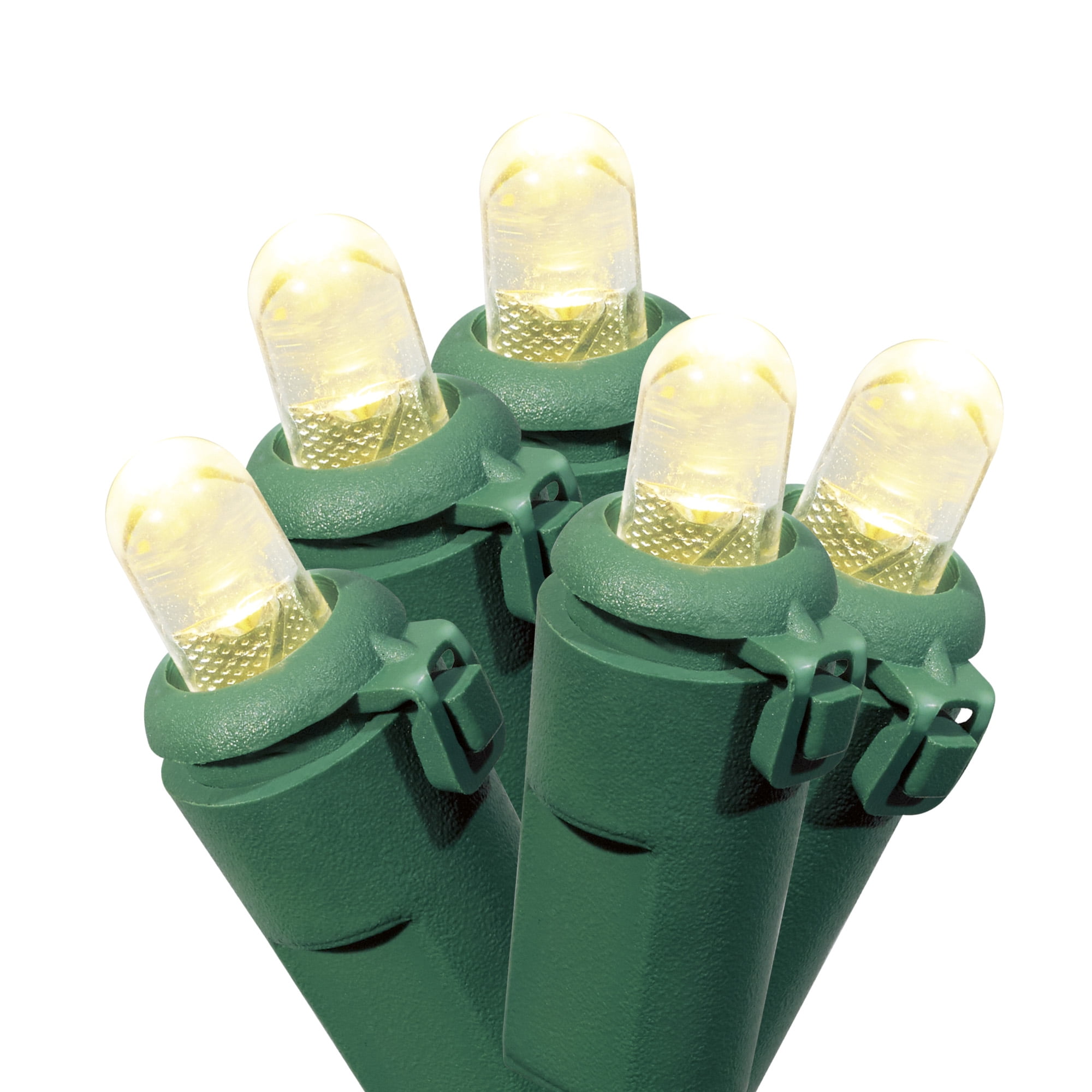 Holiday Time 240Count Warm White LED Dome Christmas Lights, with Green